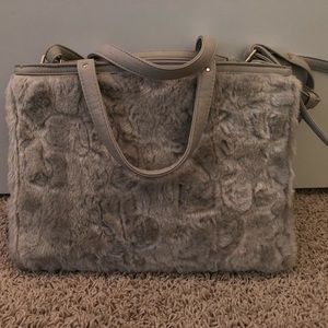 Fuzzy Grey Purse
